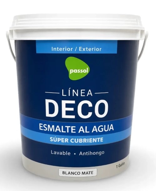 ESMALTE AL AGUA BLANCO PASSOL GALON