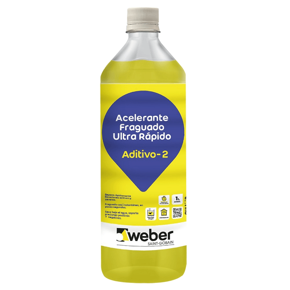ADITIVO 2 WEBER ACELERANTE INSTANTANEO 1LT BOTELLA