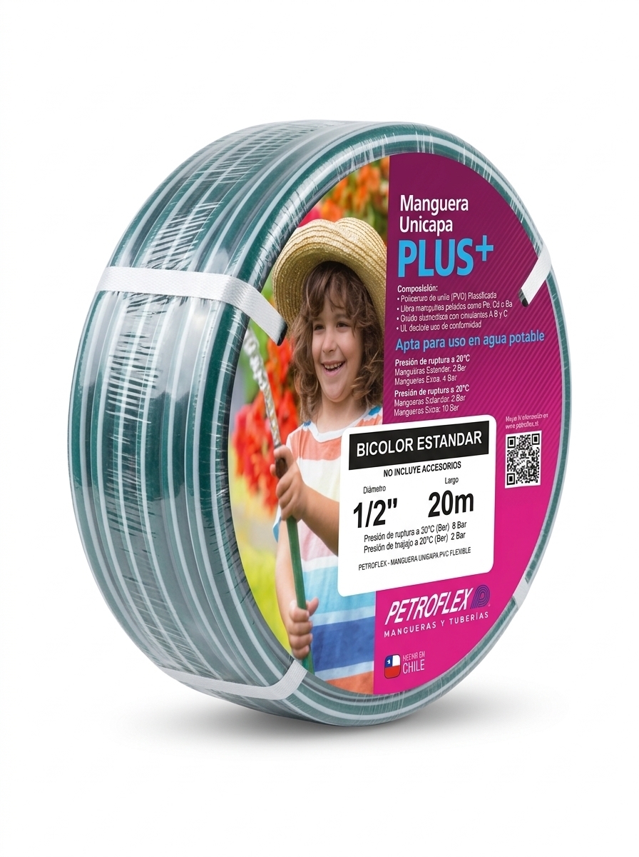 Manguera Bicolor 1/2 Rollo 20 Mts.